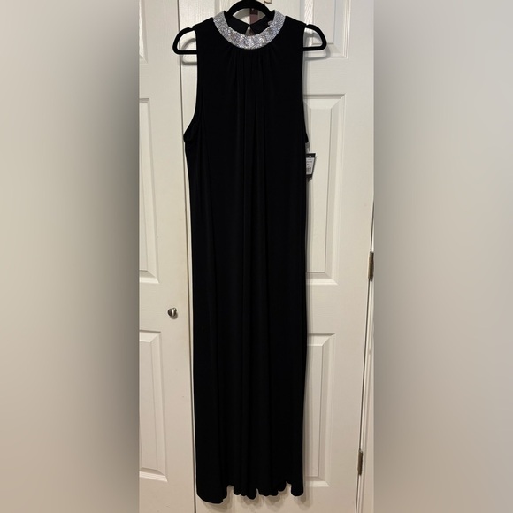 Marina Rhinestone Mock Neck Plus Trapeze Gown - Picture 1 of 8
